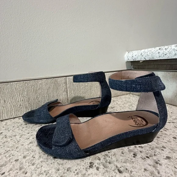 Abeo Blue Sandals with Ankle Strap - Picture 2 of 7